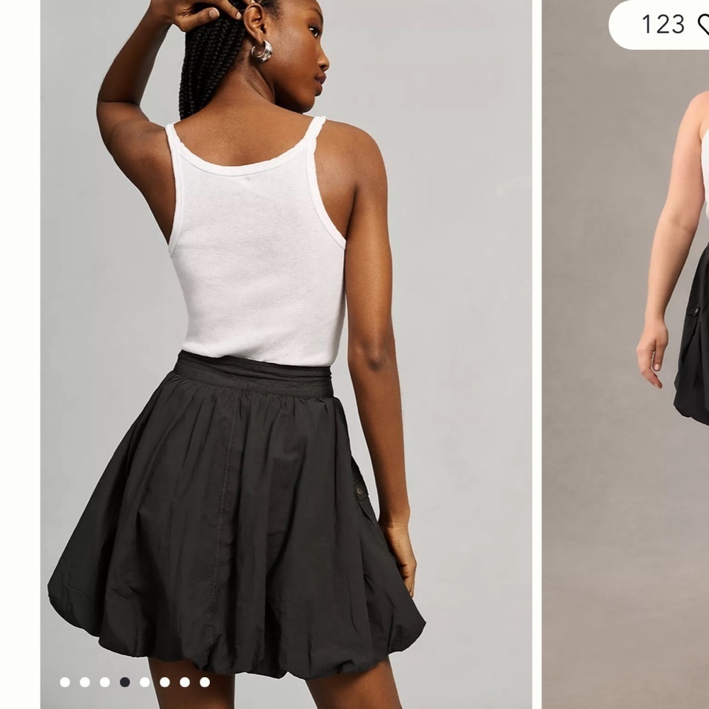 Pilcro by Anthropologie Black Bubble Mini Skirt with Pocket Size 8 Medium - Picture 6 of 8